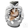 Cat 3D Graphic Printed Hoodies