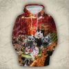 Cat Poker 3D Hoodie