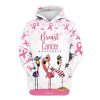Flamingo Pink Ribbon Breast Cancer Awareness 3D Hoodie