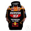 Honda Motogp Repsol Honda Branded Unisex 3D Hoodie