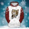 Red Plaid Cats 3D Hoodie