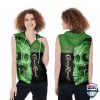 Sugar Skull Crown Royal Green 3D Sleeveless Zip Hoodie