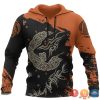 Viking Wolf Orange Black 3D Hoodie